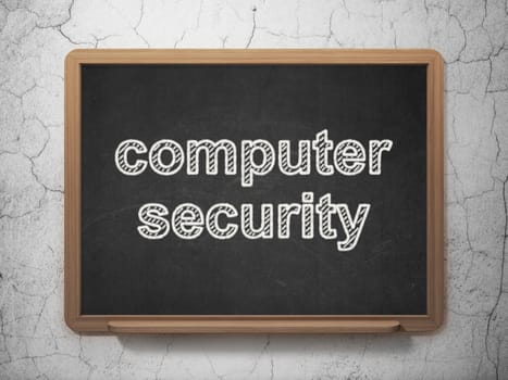 Safety concept: text Computer Security on Black chalkboard on grunge wall background, 3D rendering