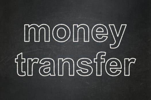 Business concept: text Money Transfer on Black chalkboard background
