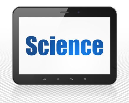 Science concept: Tablet Pc Computer with blue text Science on display, 3D rendering