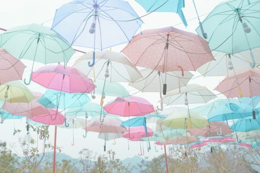 Umbrella pattern with pastel color tone