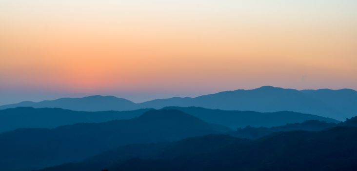 Landscape of Sunrise on mountain with morning light