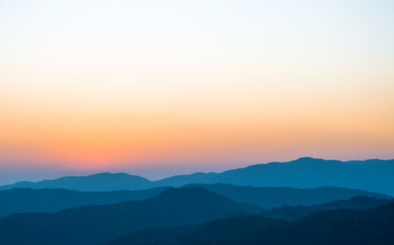 Landscape of Sunrise on mountain with morning light