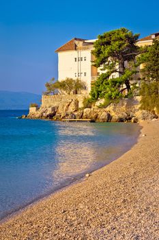 Beach in Bol vertical view, Brac island in Croatia