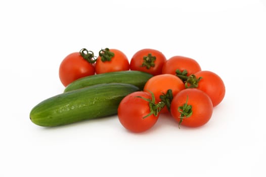 On white & copy space fresh healthy cherry tomatoes stock pictures