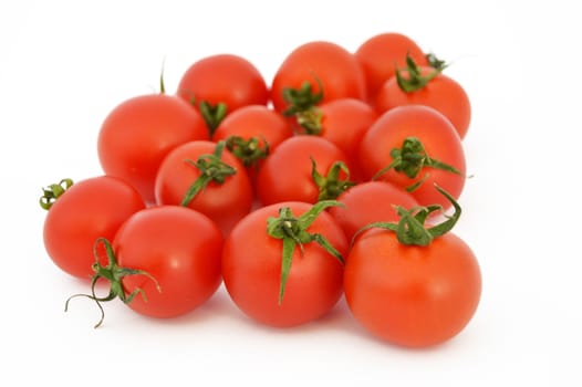 On white & copy space fresh healthy cherry tomatoes stock pictures