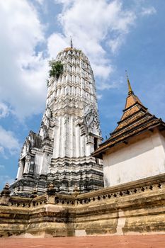 Ancient pagoda at Wat Phutthai Sawan temple in Ayutthaya Historical Park, Phra Nakhon Si Ayutthaya Province, Thailand