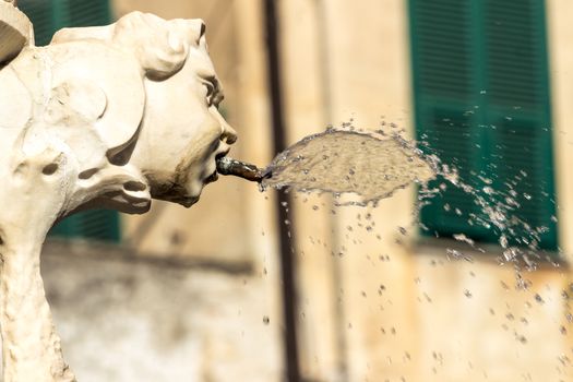 Detail of the water fountain of in Savona, Italy.