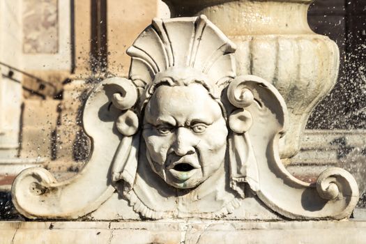 Detail of the water fountain of in Savona, Italy.