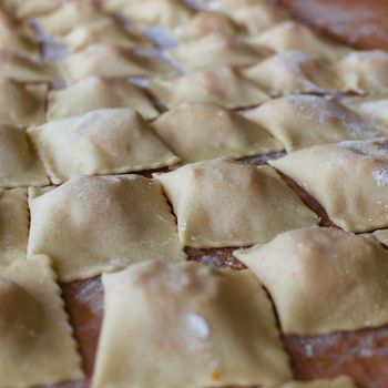 Italy cooking: handmade ravioli