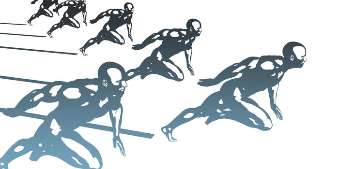 Running Silhouette Background as a Sport Concept