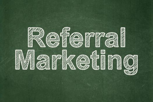 Marketing concept: text Referral Marketing on Green chalkboard background