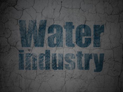 Industry concept: Blue Water Industry on grunge textured concrete wall background