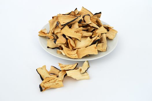 Sun dried aubergine in summer for winter