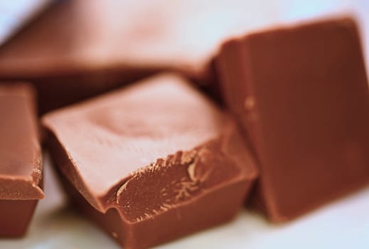 Macro shot of chocolate pieces.