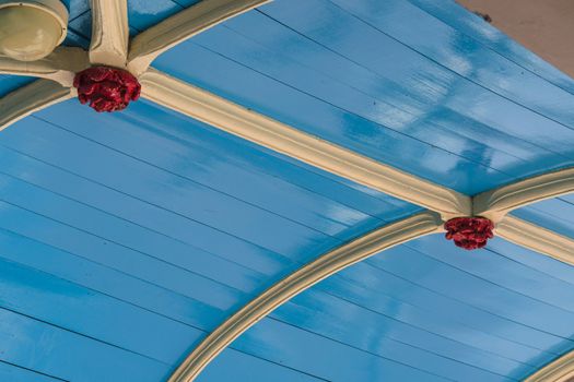 Detail, a decorative wooden pavilion roof in the town of Zierikzee in Holland.