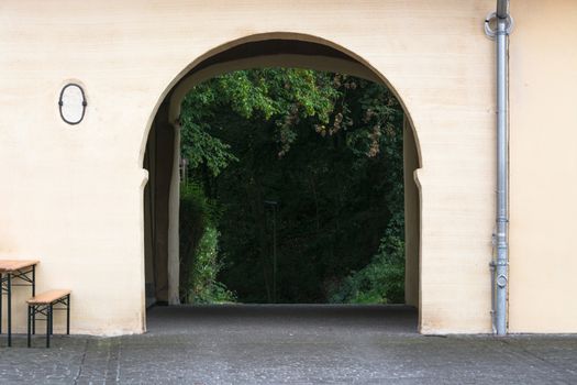 Archway, gateway from a historic homestead.