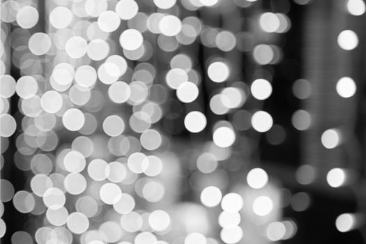 Beautiful bokeh background for design. Christmas decoration outdoors