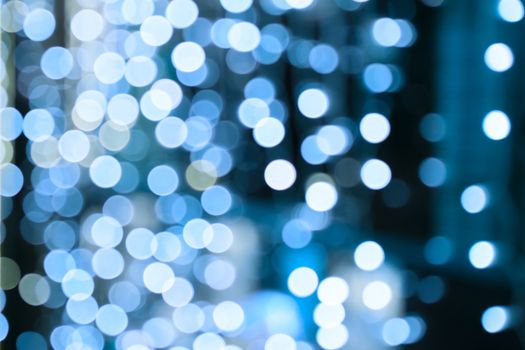 Beautiful bokeh background for design. Christmas decoration outdoors