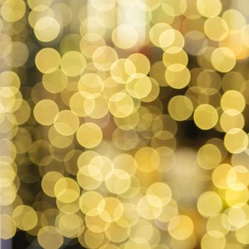 Beautiful bokeh background for design. Christmas decoration outdoors