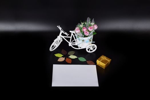 mockup objects isolated on black background with copy space, front view