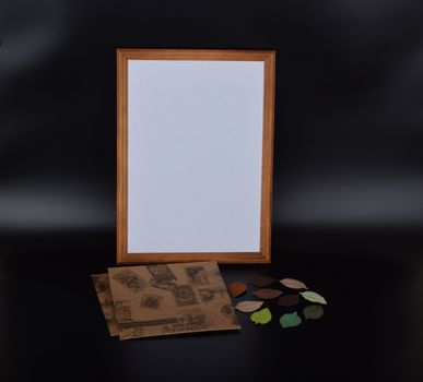 mockup objects isolated on black background with copy space, front view