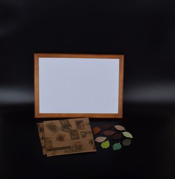 mockup objects isolated on black background with copy space, front view