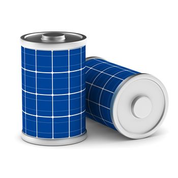 solar battery on white background. Isolated 3d image