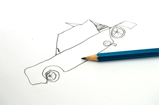 To be a child and to draw a car picture