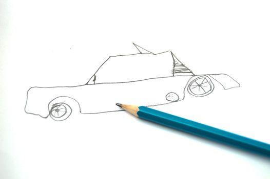 To be a child and to draw a car picture