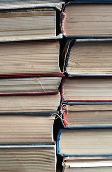 Stack of old worn books