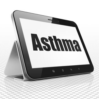 Healthcare concept: Tablet Computer with black text Asthma on display, 3D rendering