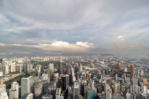 Kuala Lumpur downtown cityscape aerial view
