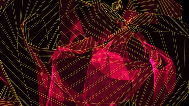 Abstract geometric. Futuristic background. Colorful technology backdrop. 3D rendered
