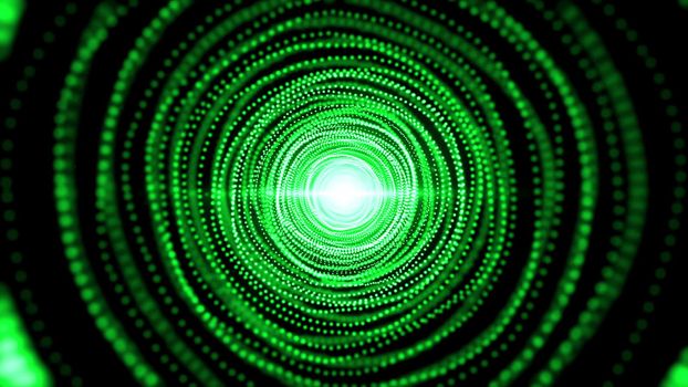Abstract background with particles tunnel. 3D rendered