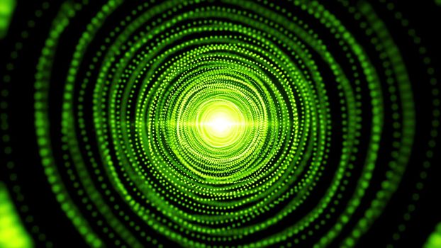 Abstract background with particles tunnel. 3D rendered