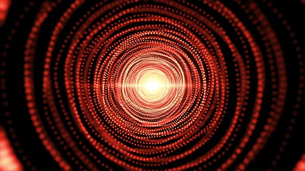 Abstract background with particles tunnel. 3D rendered