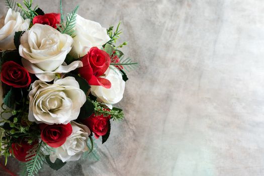 Roses and a hearts on board, Valentines Day background, wedding day
