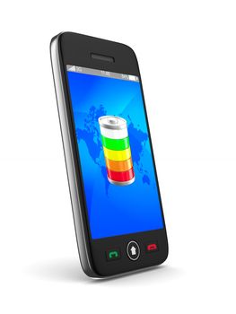 phone on white background. Isolated 3D image