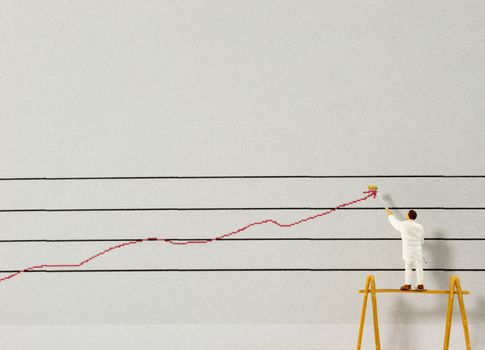 painting the graphic for business to the top