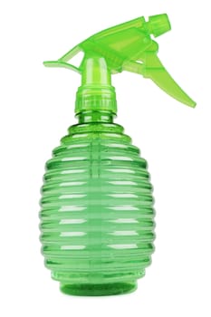 green spray bottle isolated on white background
