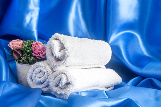 a terry towels on  a white background