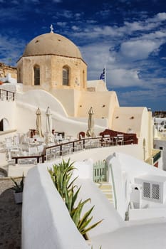 Vew of Oia village at the Island Santorini, Greece. Before sunset.