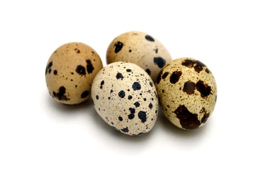 Images of quail eggs with high nutritional value with infinite white background