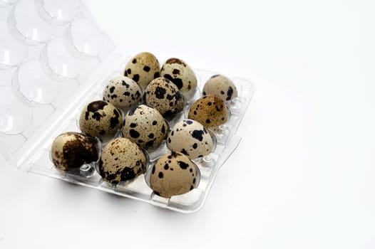 Images of quail eggs with high nutritional value with infinite white background