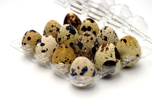 Images of quail eggs with high nutritional value with infinite white background