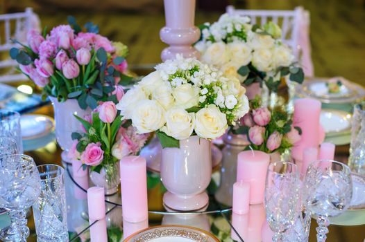 bouquet of flowers in the interior in the style of rustic.