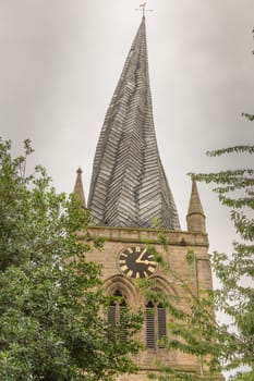 Chesterfield Church (Saint Mary and All Saints) is in the town of Chesterfield in Derbyshire, England. It is most known for its twisted spire, an architectural phenomenon, The Crooked Spire.