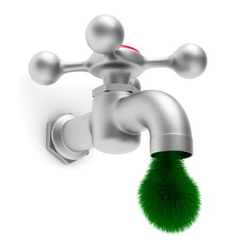 faucet on white background. Isolated 3D image