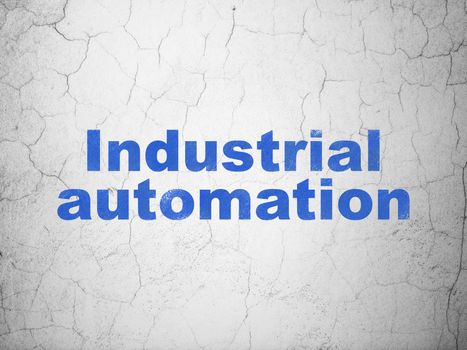 Industry concept: Blue Industrial Automation on textured concrete wall background