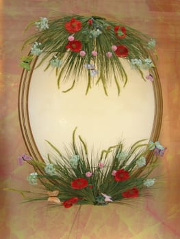Frame made of colourful flowers